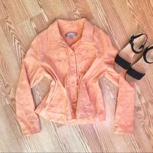 Croft & Borrow Peach/Orange Button Up Jacket Med